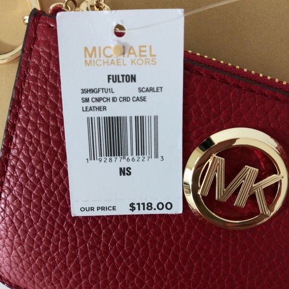 NWT MICHAEL KORS LEATHER FULTON SM ID CARD CASE - Picture 5 of 7
